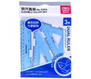 Bộ thước kẻ dẻo Deli 6204